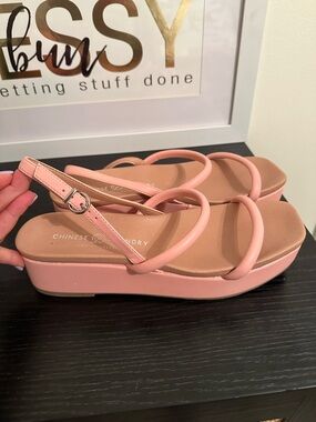 Chinese Laundry Blush Pink Platform Slingback Sandals
